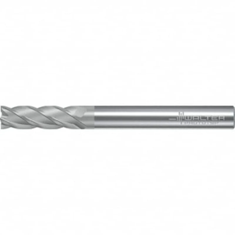 Walter Prototyp 6.35mm, 19mm LOC, 6.35mm Shank Diam, 63.5mm OAL, 4 Flute, Solid Carbide Square End Mill TiAlN/TiAl Fi...